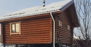 Баня из оцилиндрованного бревна под ключ в Сатке - от 136422 рублей